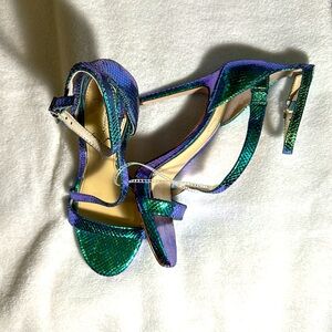 Elegant Reptile-Print Strappy Heels